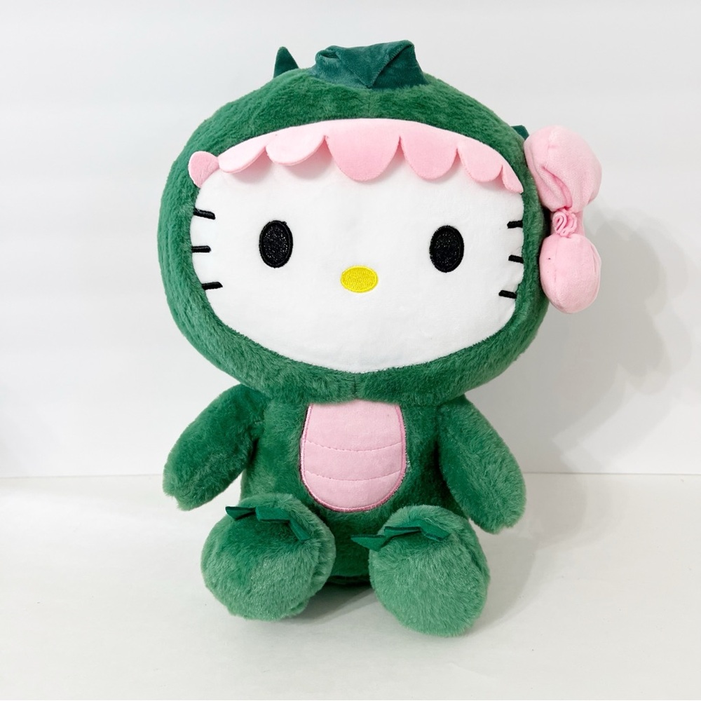 Sanrio Hello Kitty Dinosaur Plush – 13.7” Green Dino Costume Collectible